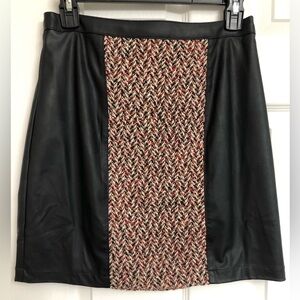 BCBGMaxAzria Black Skirt with Red Tweed Panel